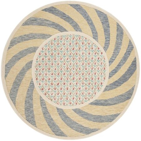 Safavieh Novelty 5 ft. Round Area Rug Ivory Blue & Rose NOV108A-5R